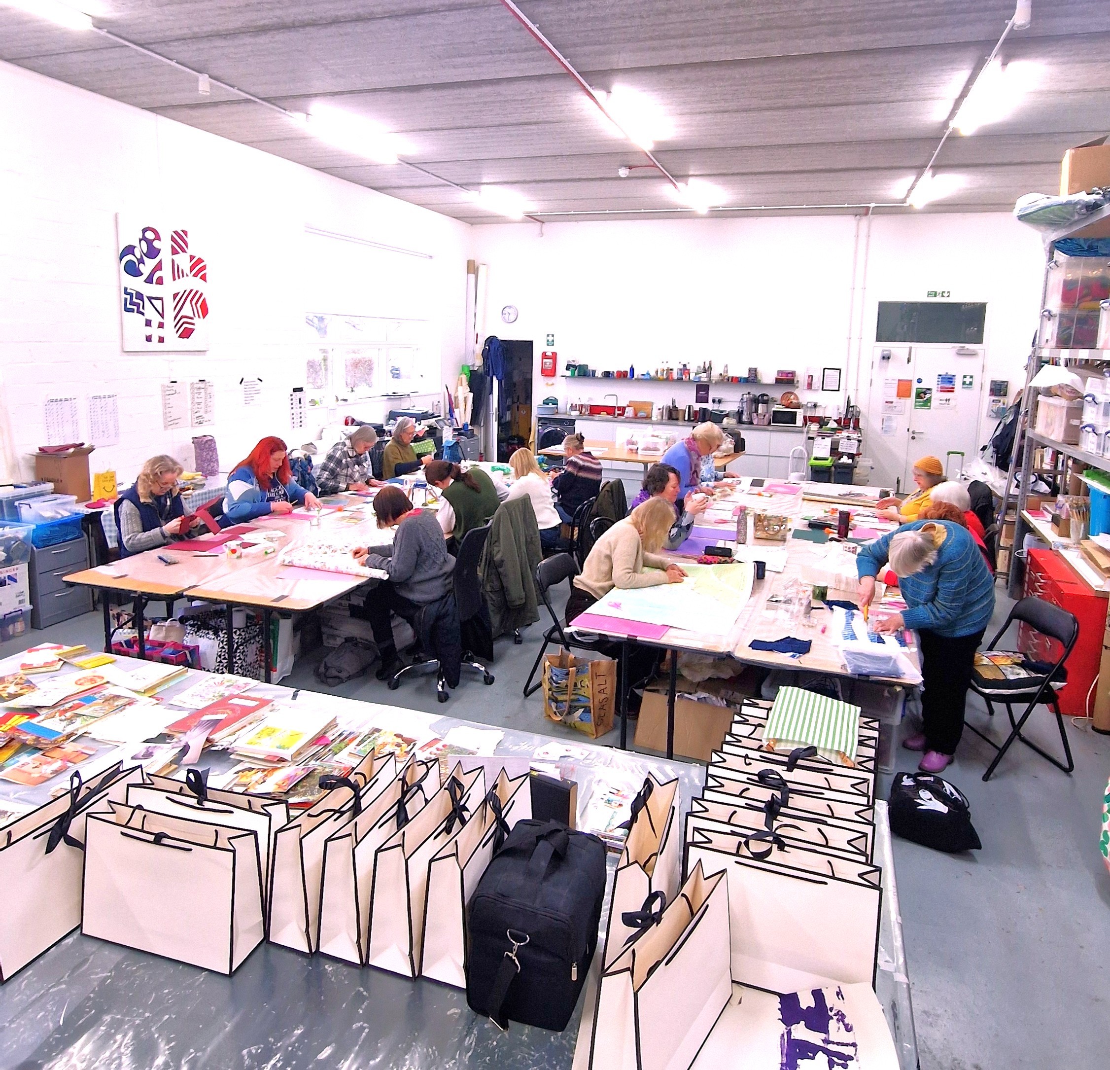 Large group crafting at their venue in Essex