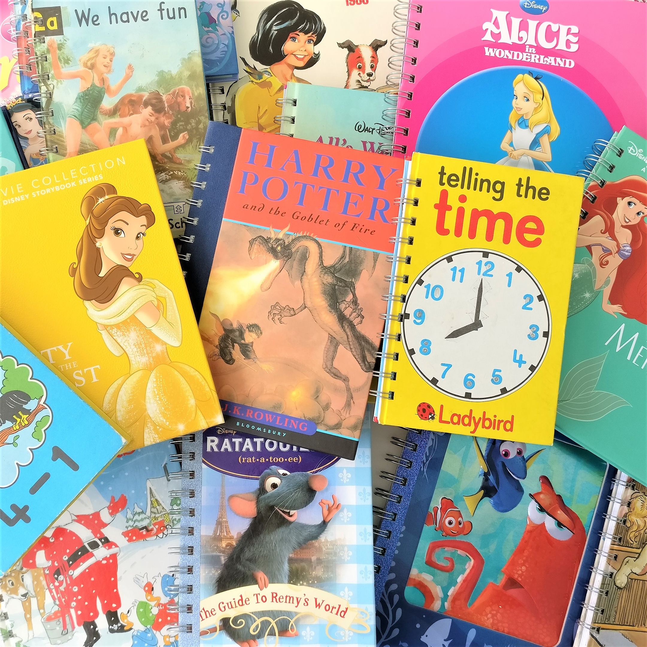 Books upcycled into notebooks